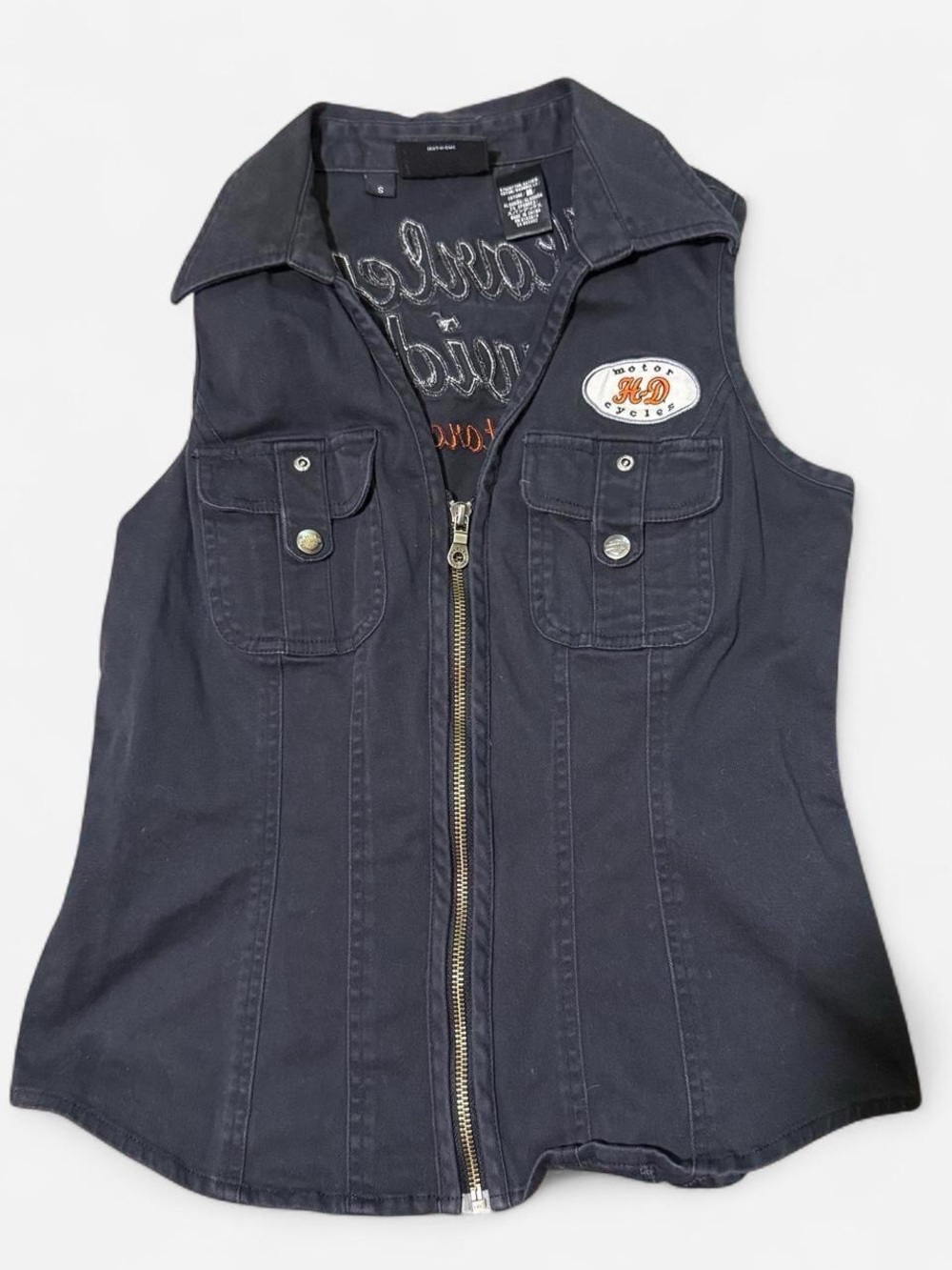 Women's Harley-Davidson Black zip vest